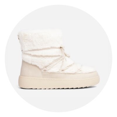 Vita varmfodrade skor för dam