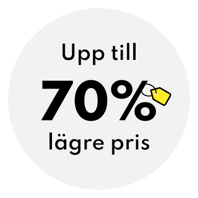 Upp till 70% lägre pris