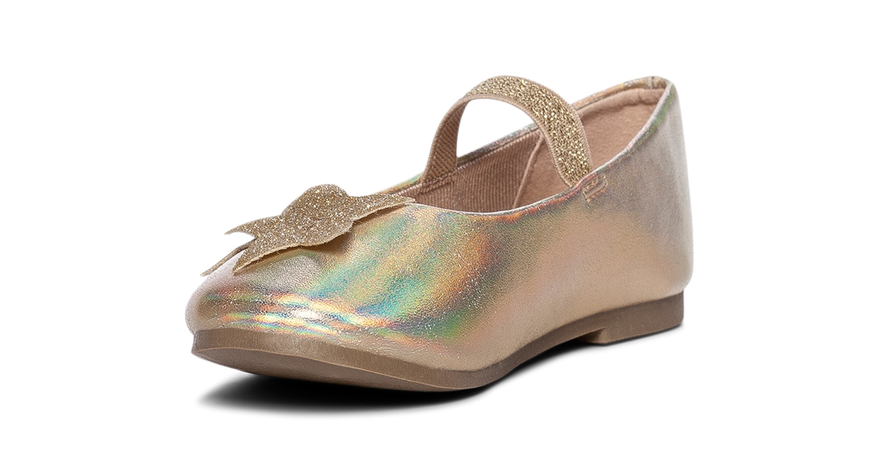 DINSKO, Ballerinaskor Metallfärgade