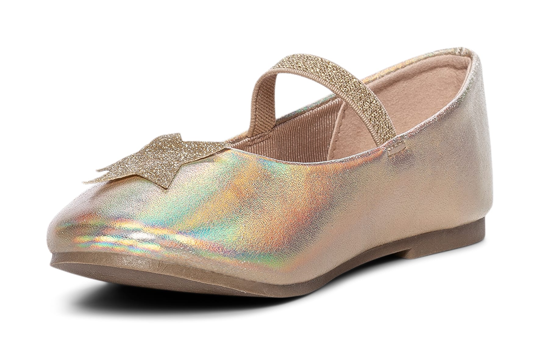 DINSKO, Ballerinaskor Metallfärgade