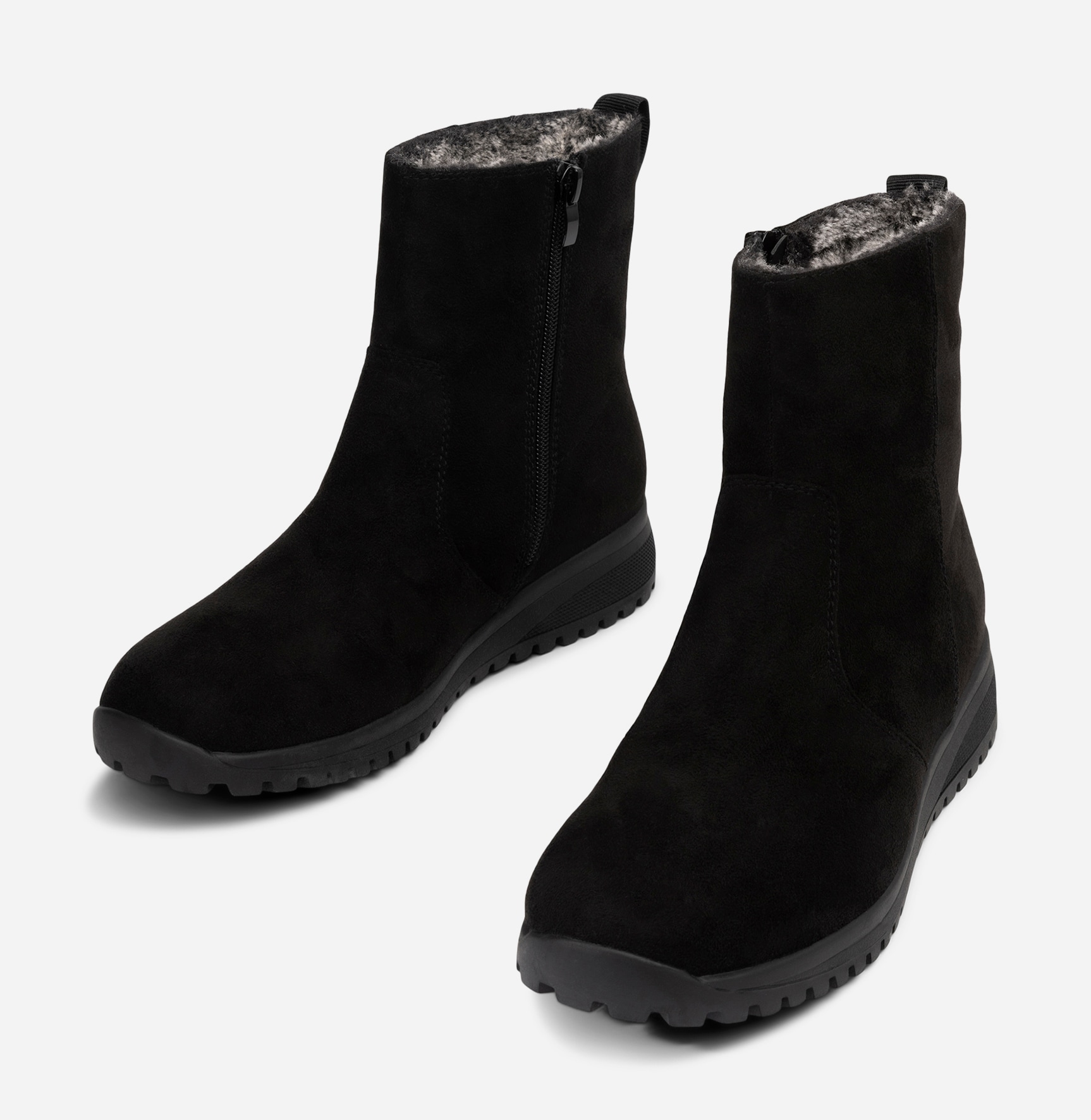 SO ALL, Varmfodrade boots med dragkedja Svarta