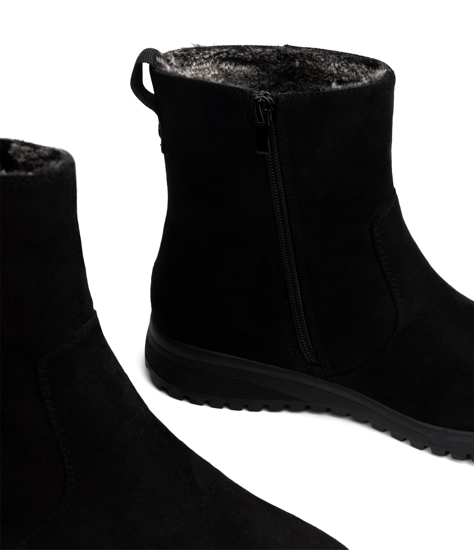 SO ALL, Varmfodrade boots med dragkedja Svarta