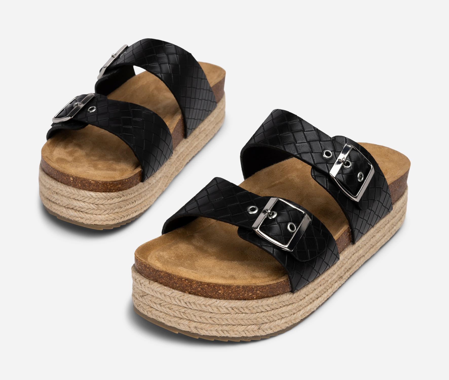 SO ALL, Sandaler med platåsula Svarta