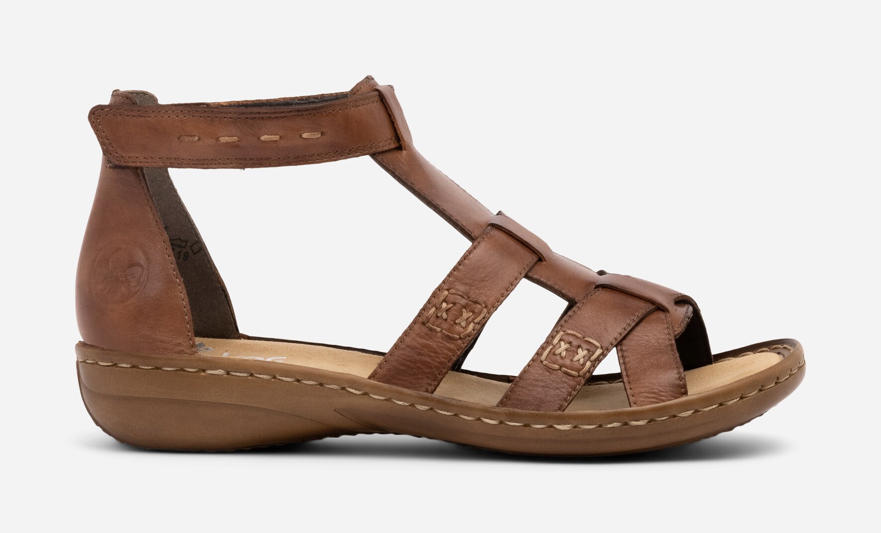 RIEKER, Sandaler med remmar Bruna
