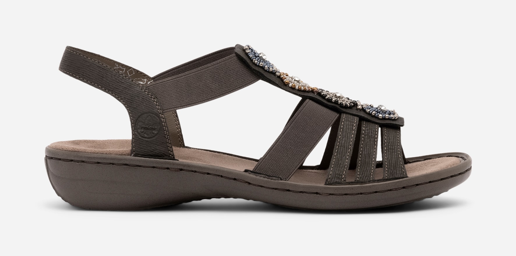 RIEKER, Sandaler med remmar Svarta