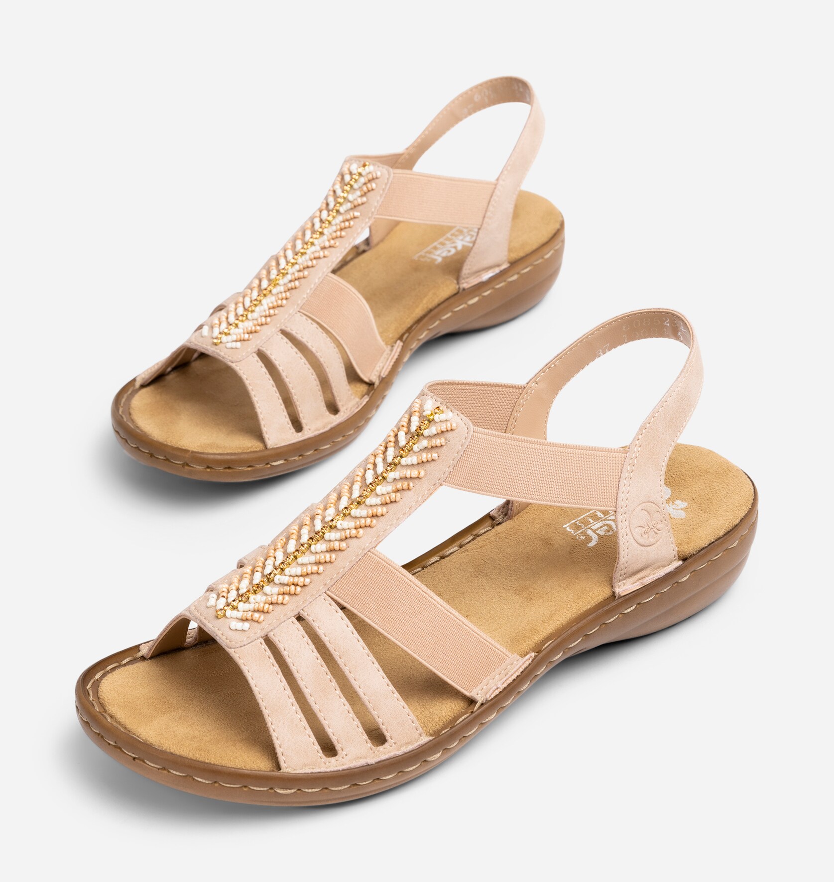 RIEKER, Sandaler med remmar Beigea