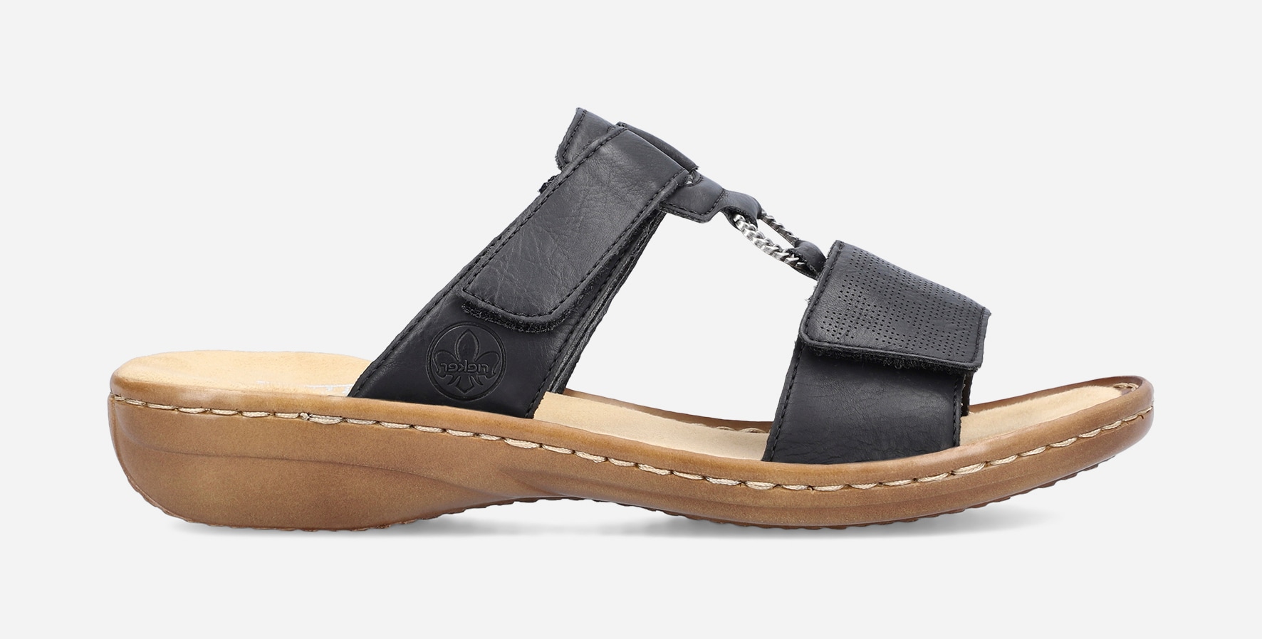 RIEKER, Sandaler med remmar Svarta