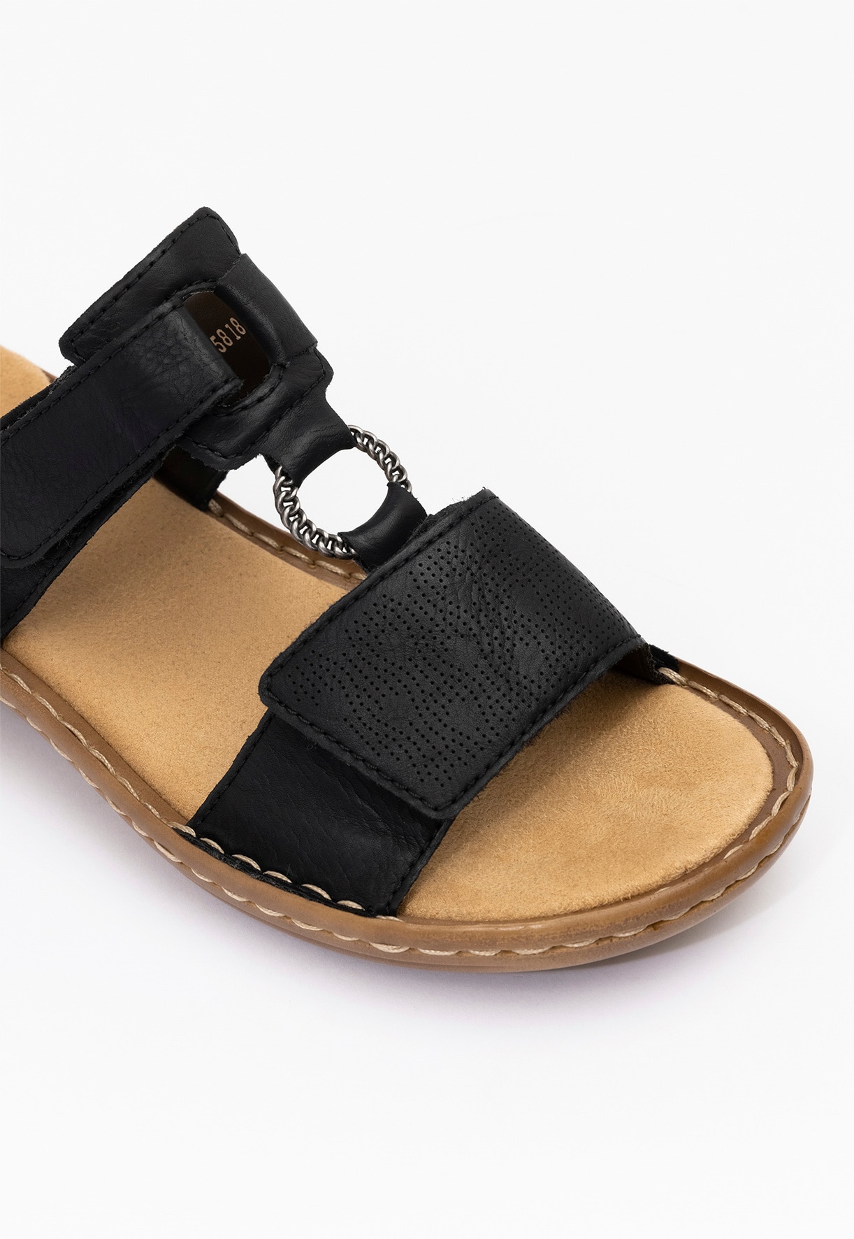 RIEKER, Sandaler med remmar Svarta