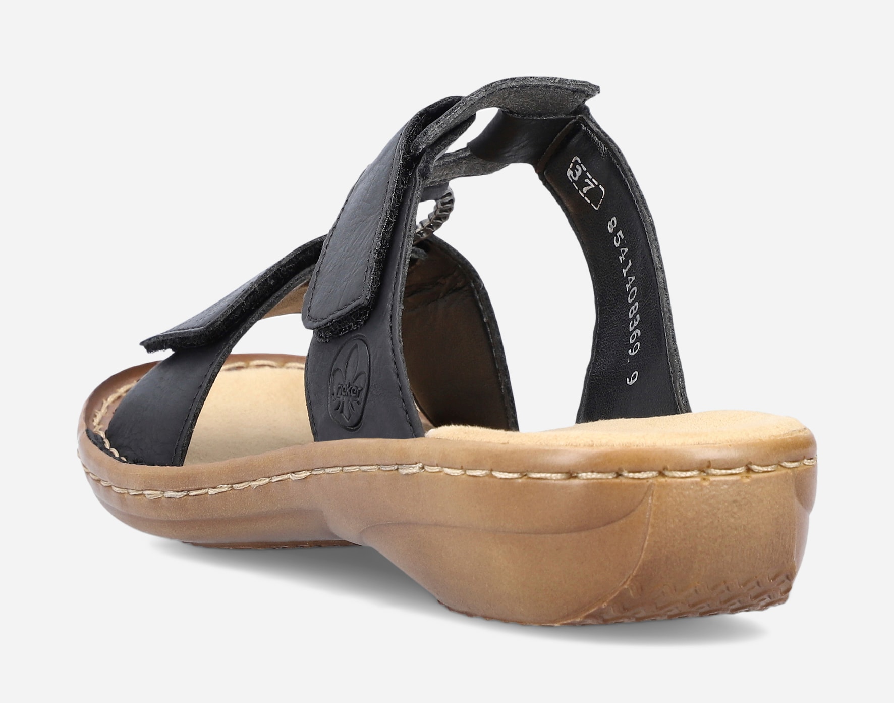 RIEKER, Sandaler med remmar Svarta
