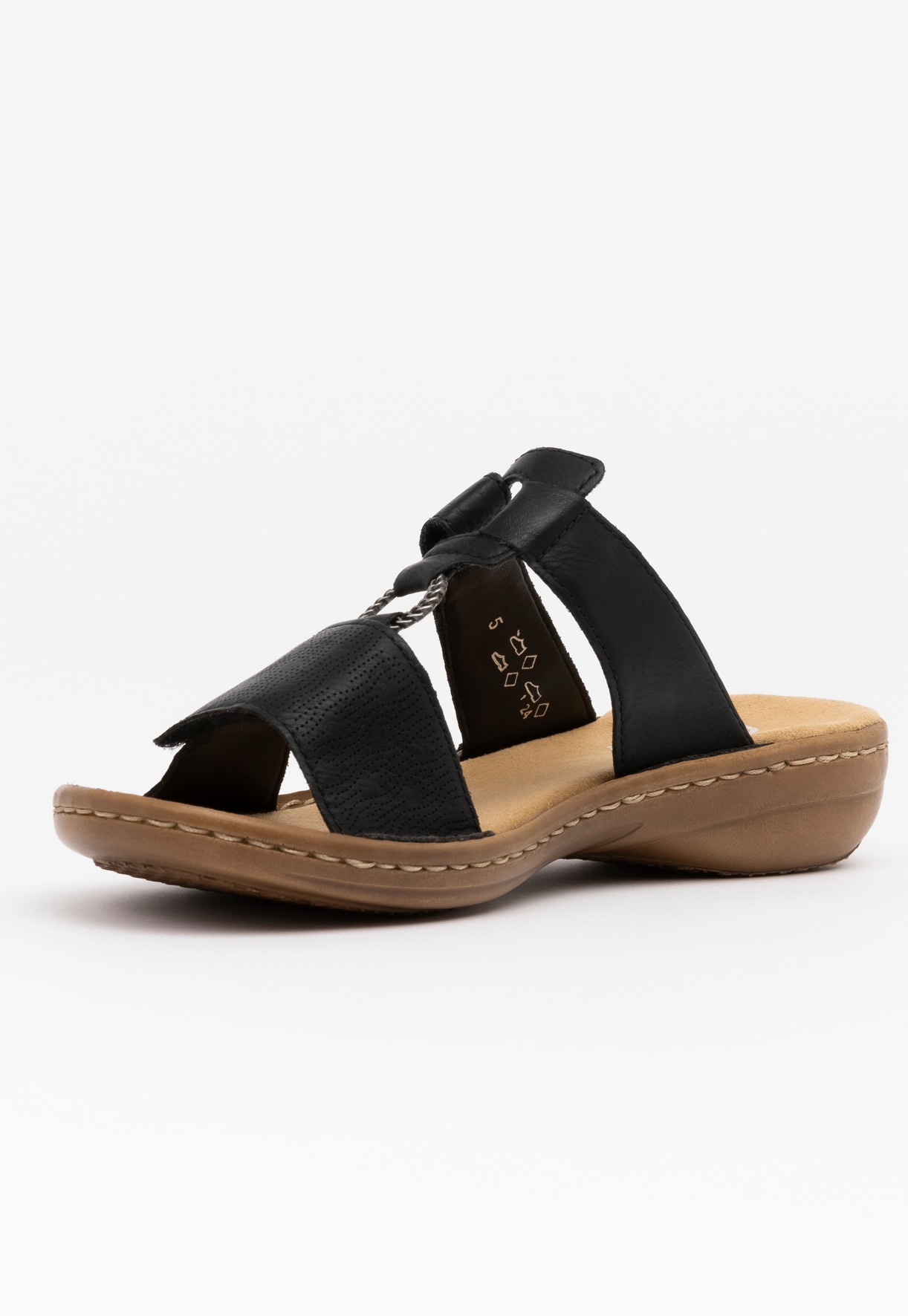 RIEKER, Sandaler med remmar Svarta