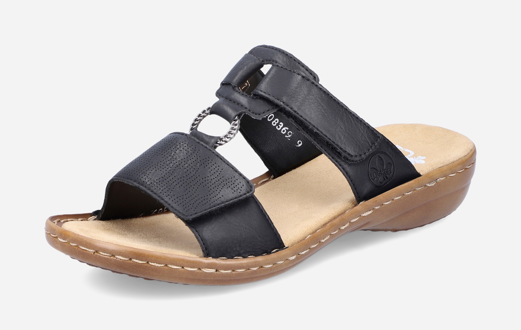 RIEKER, Sandaler med remmar Svarta