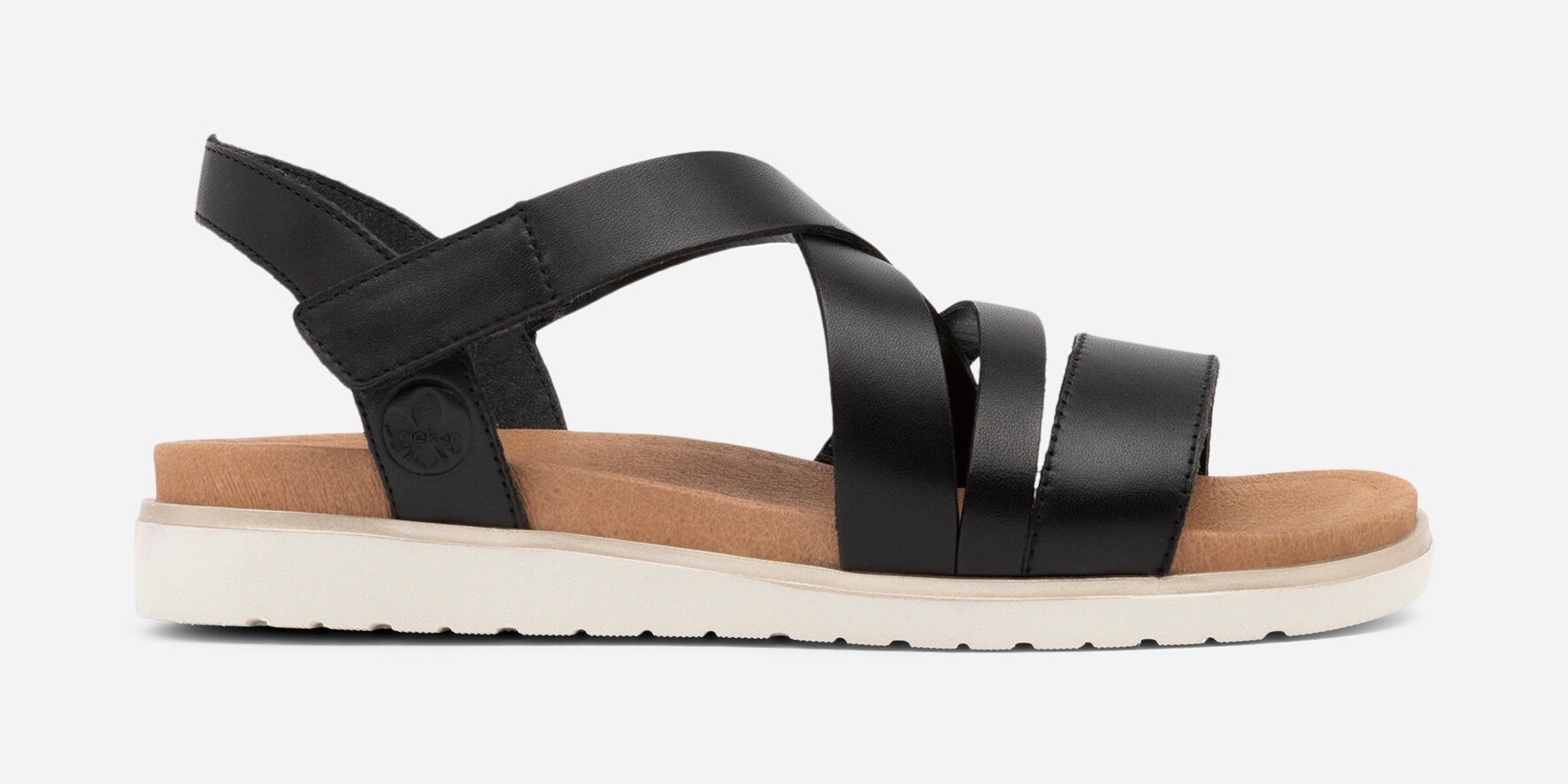 RIEKER, Sandaler med remmar Svarta