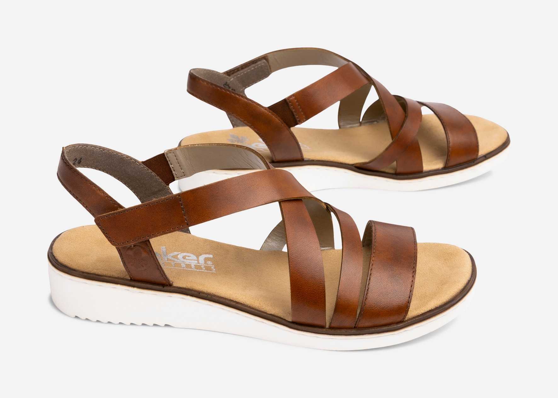 RIEKER, Sandaler med remmar Bruna