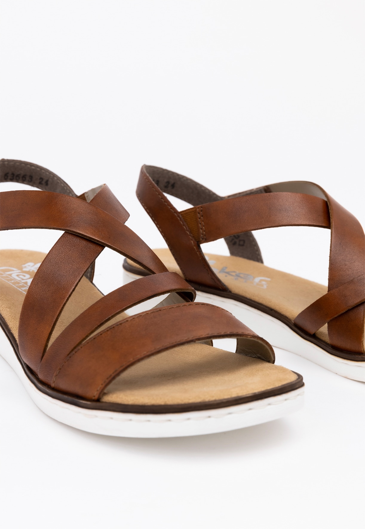 RIEKER, Sandaler med remmar Bruna