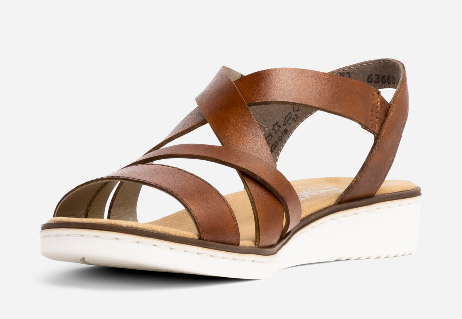 RIEKER, Sandaler med remmar Bruna