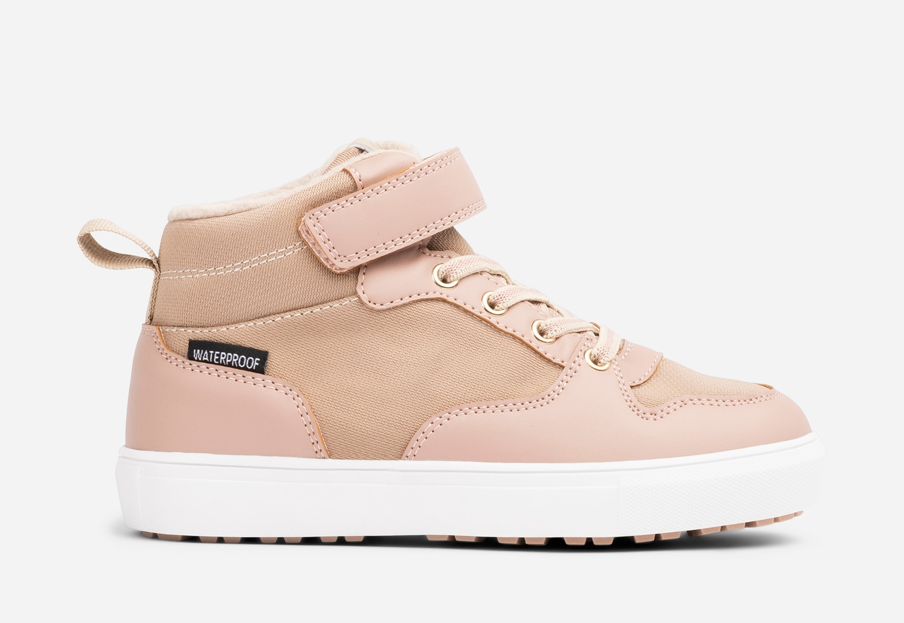 LINEAR, Fleecefodrade höga sneakers waterproof Rosa