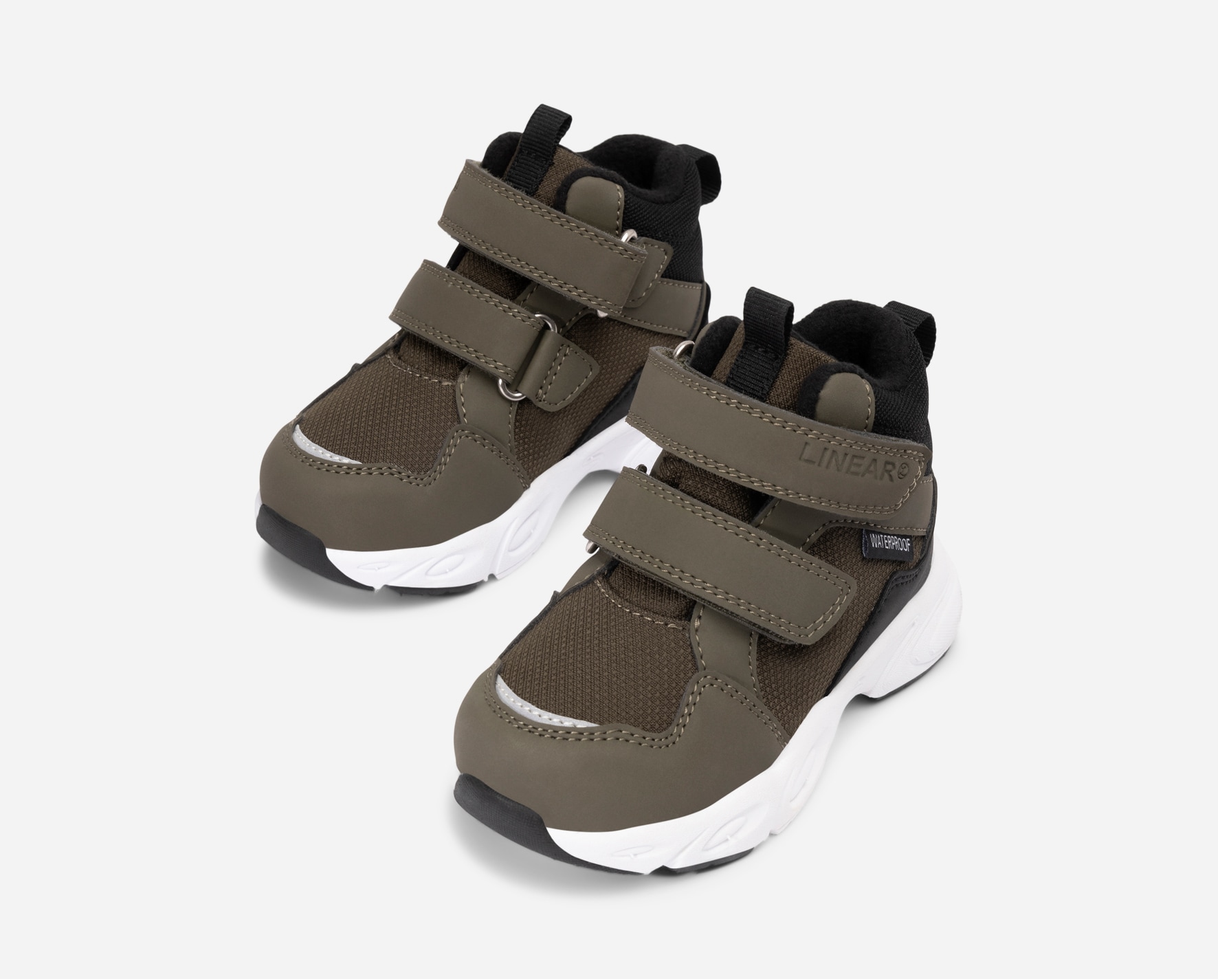 LINEAR, Fleecefodrade höga sneakers waterproof Gröna