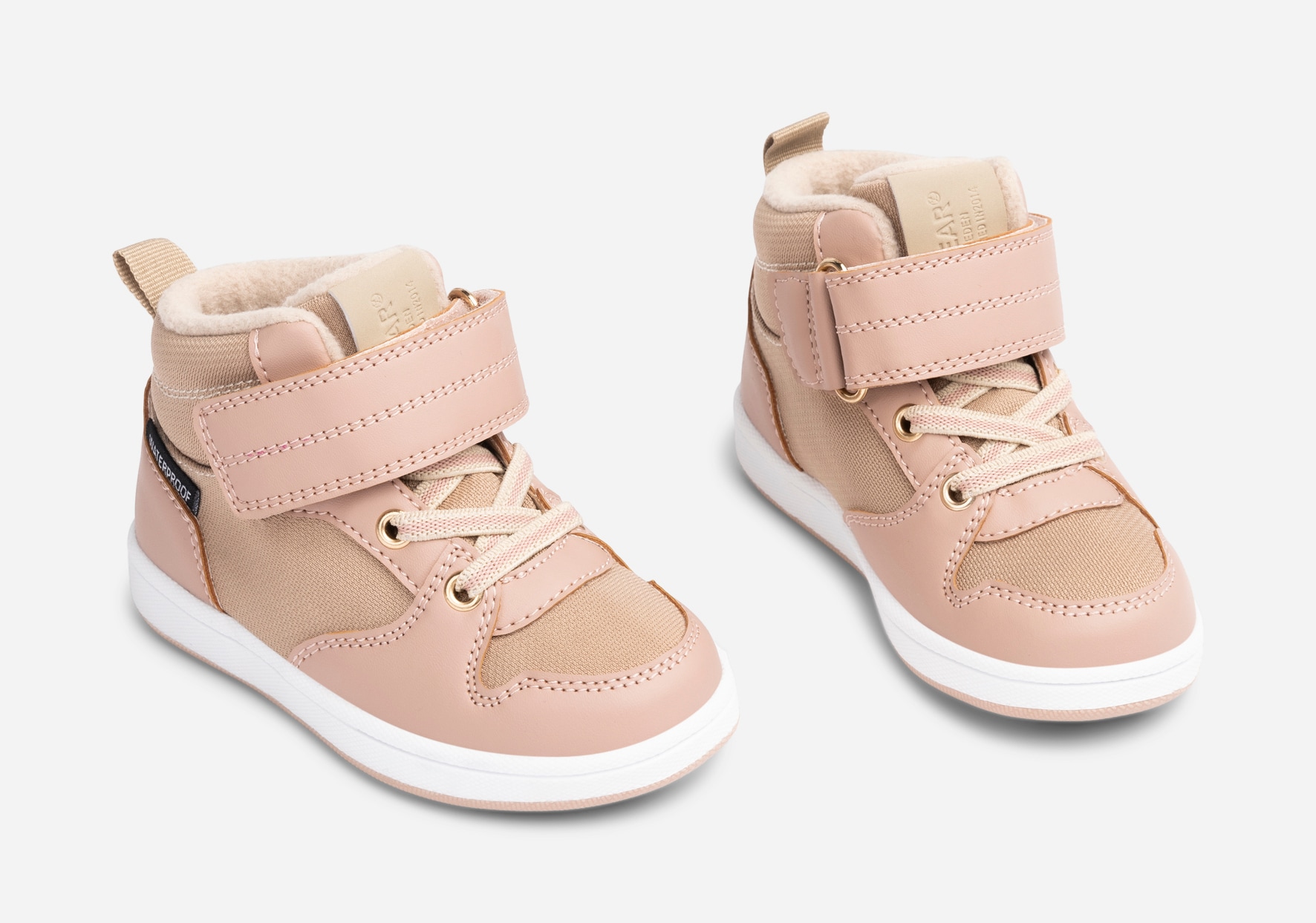 LINEAR, Fleecefodrade höga sneakers waterproof Rosa