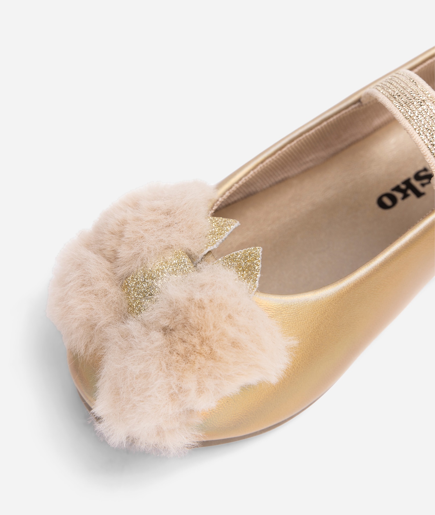 DINSKO, Ballerinaskor Metallfärgade