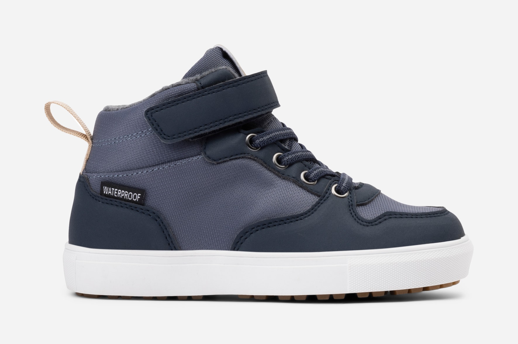 LINEAR, Fleecefodrade höga sneakers waterproof Blåa