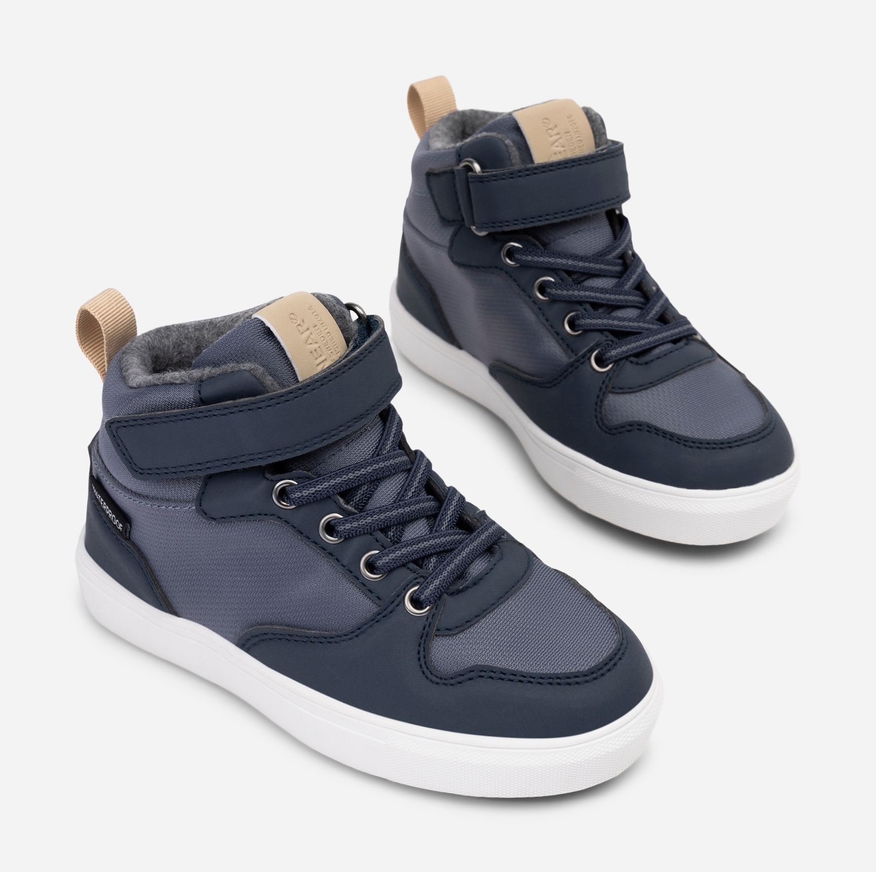 LINEAR, Fleecefodrade höga sneakers waterproof Blåa