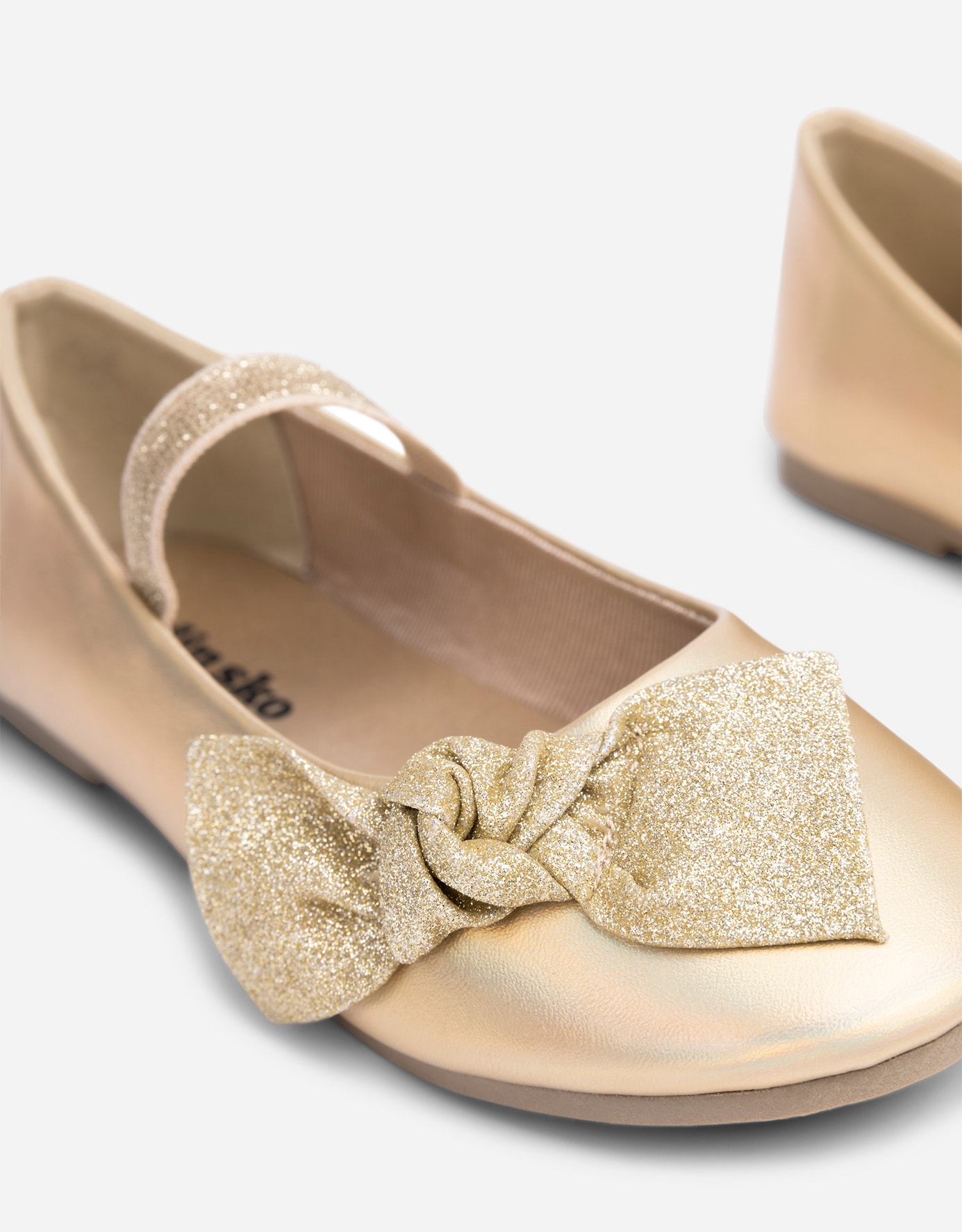 DINSKO, Ballerinaskor Metallfärgade