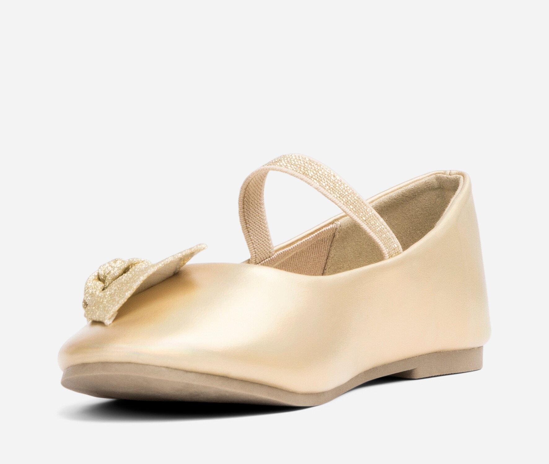 DINSKO, Ballerinaskor Metallfärgade