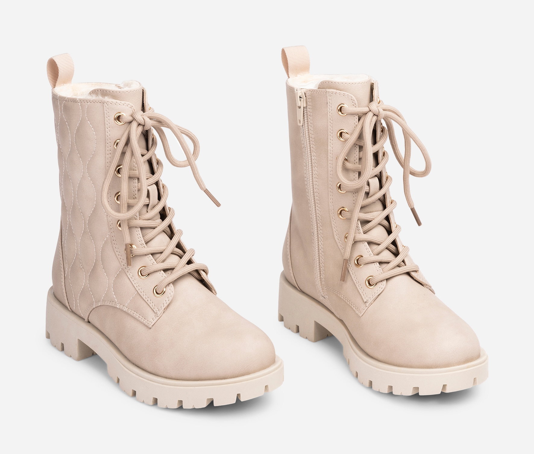 DINSKO, Varmfodrade kängor med dragkedja Beigea