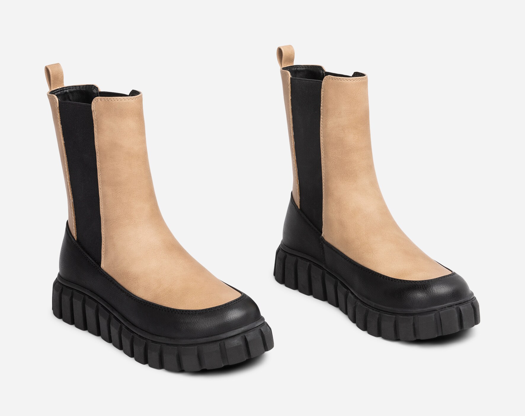 LINEAR, Varmfodrade chelseaboots Beigea