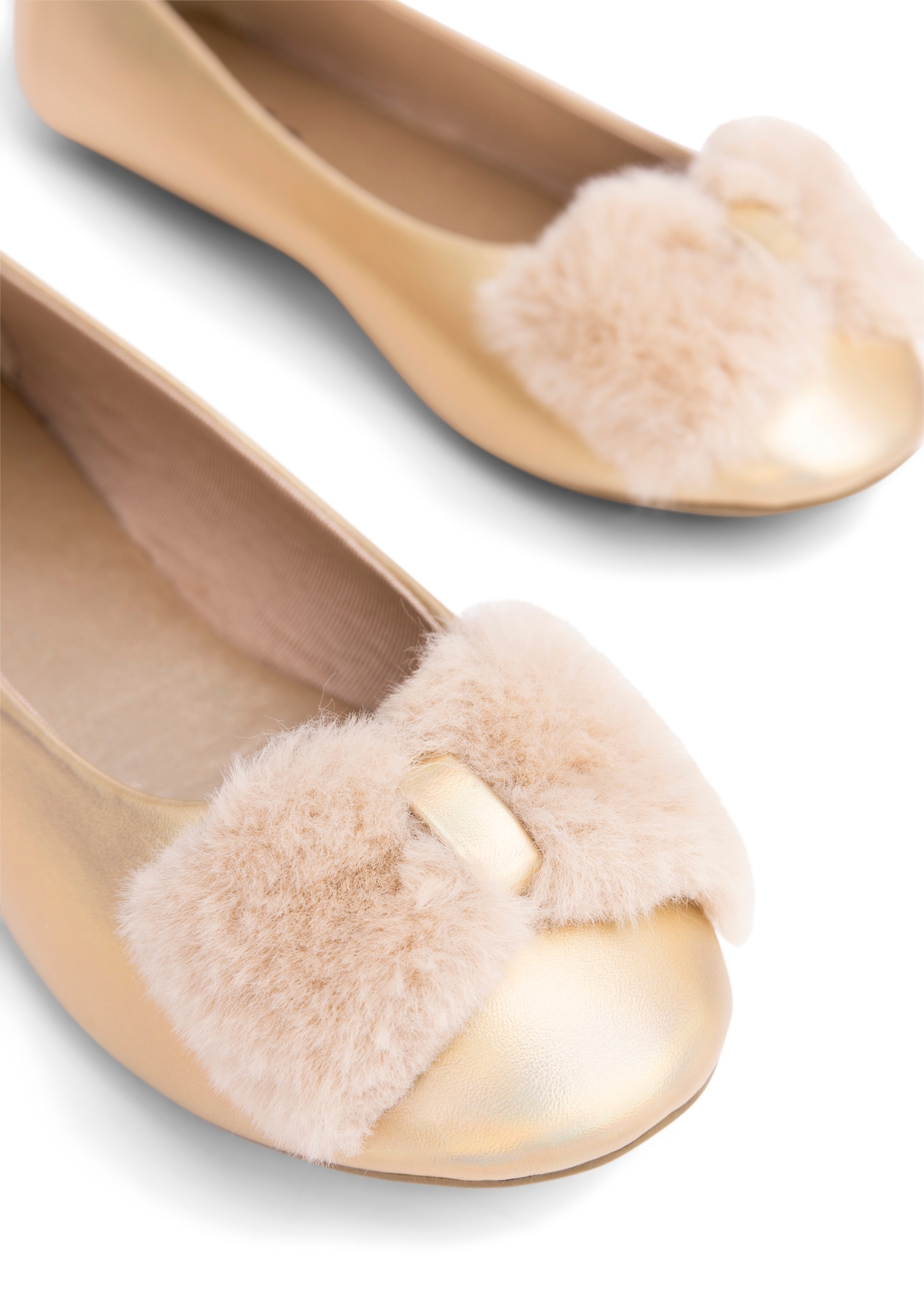 DINSKO, Ballerinaskor Metallfärgade