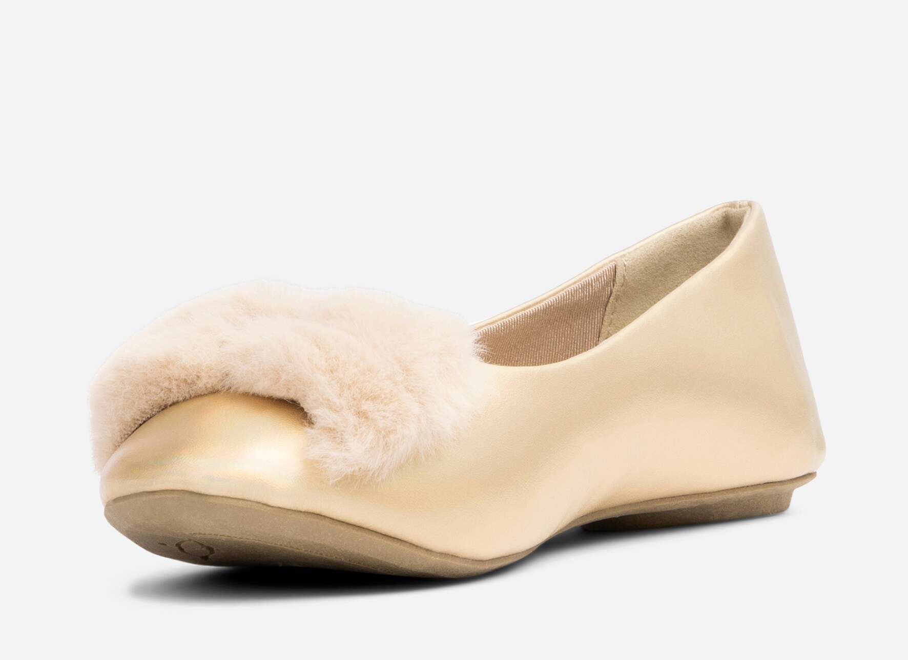 DINSKO, Ballerinaskor Metallfärgade