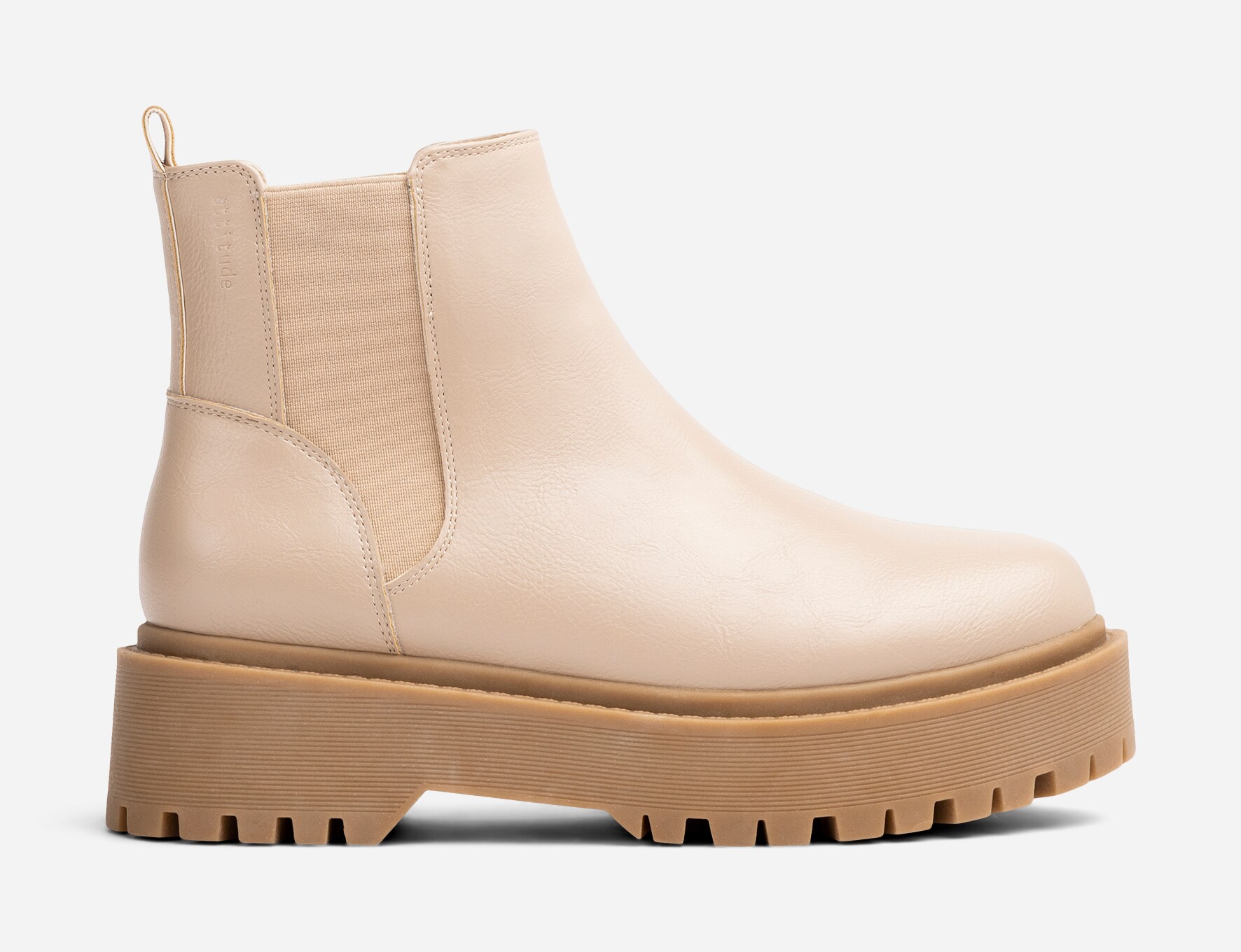 ATTITUDE, Varmfodrade chelseaboots Beigea