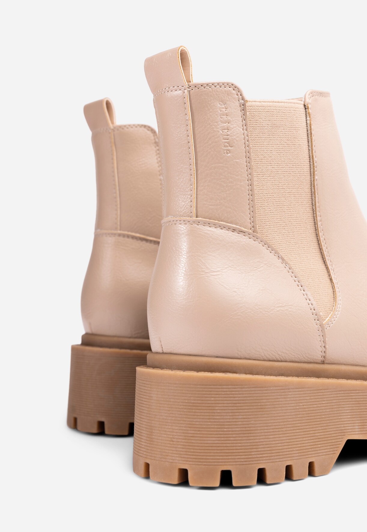 ATTITUDE, Varmfodrade chelseaboots Beigea