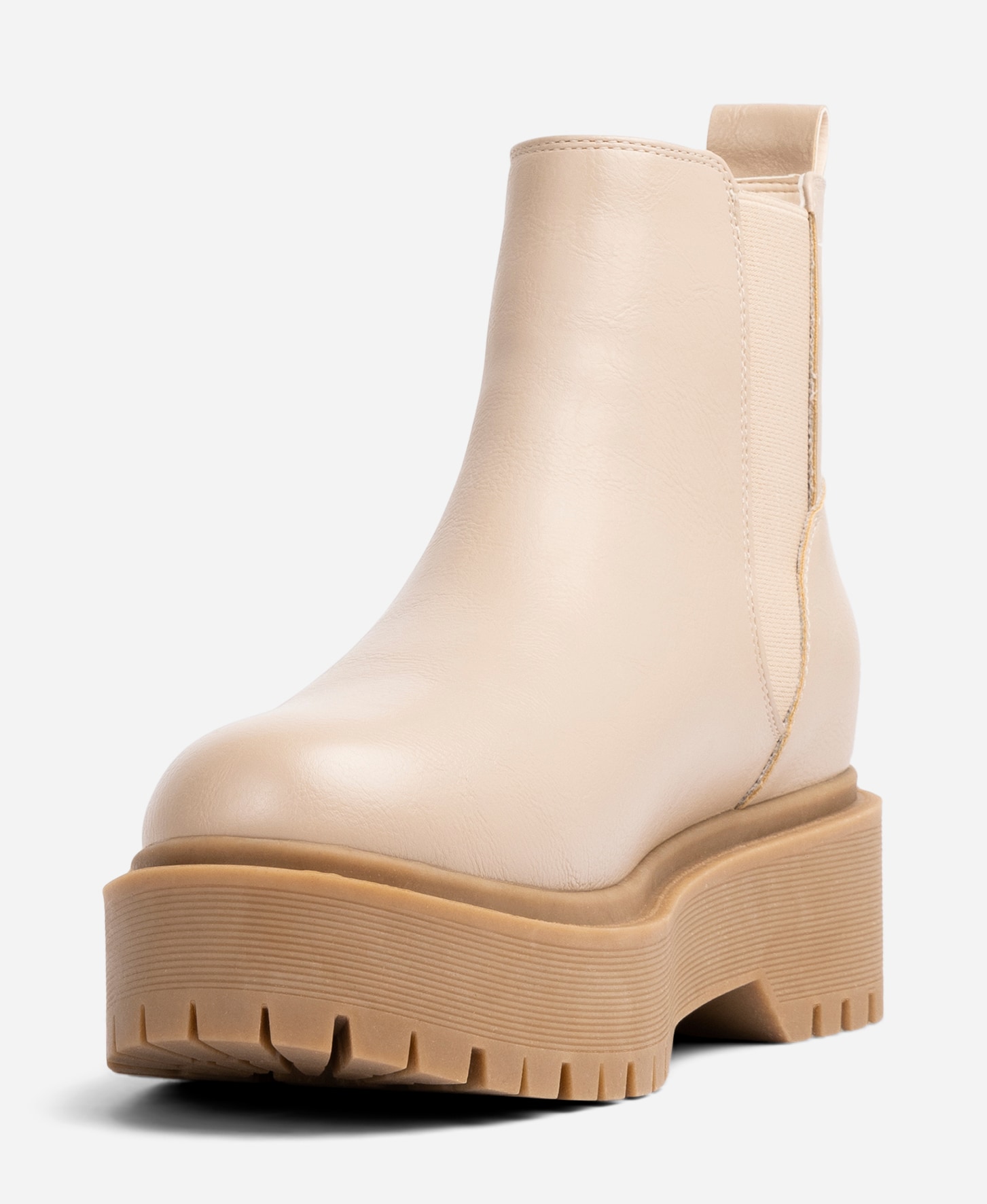 ATTITUDE, Varmfodrade chelseaboots Beigea