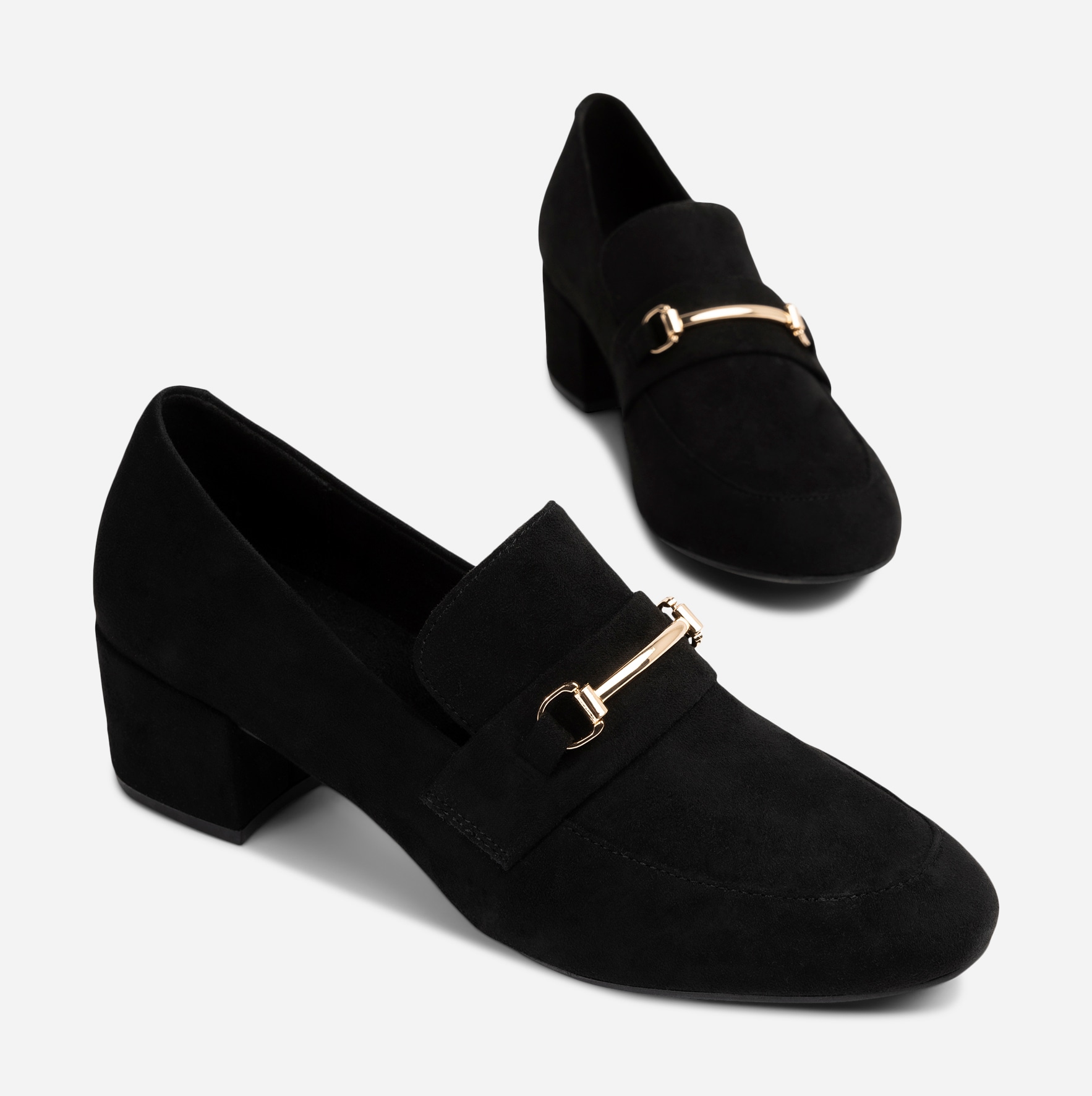 SO ALL, Loafers på klack Svarta