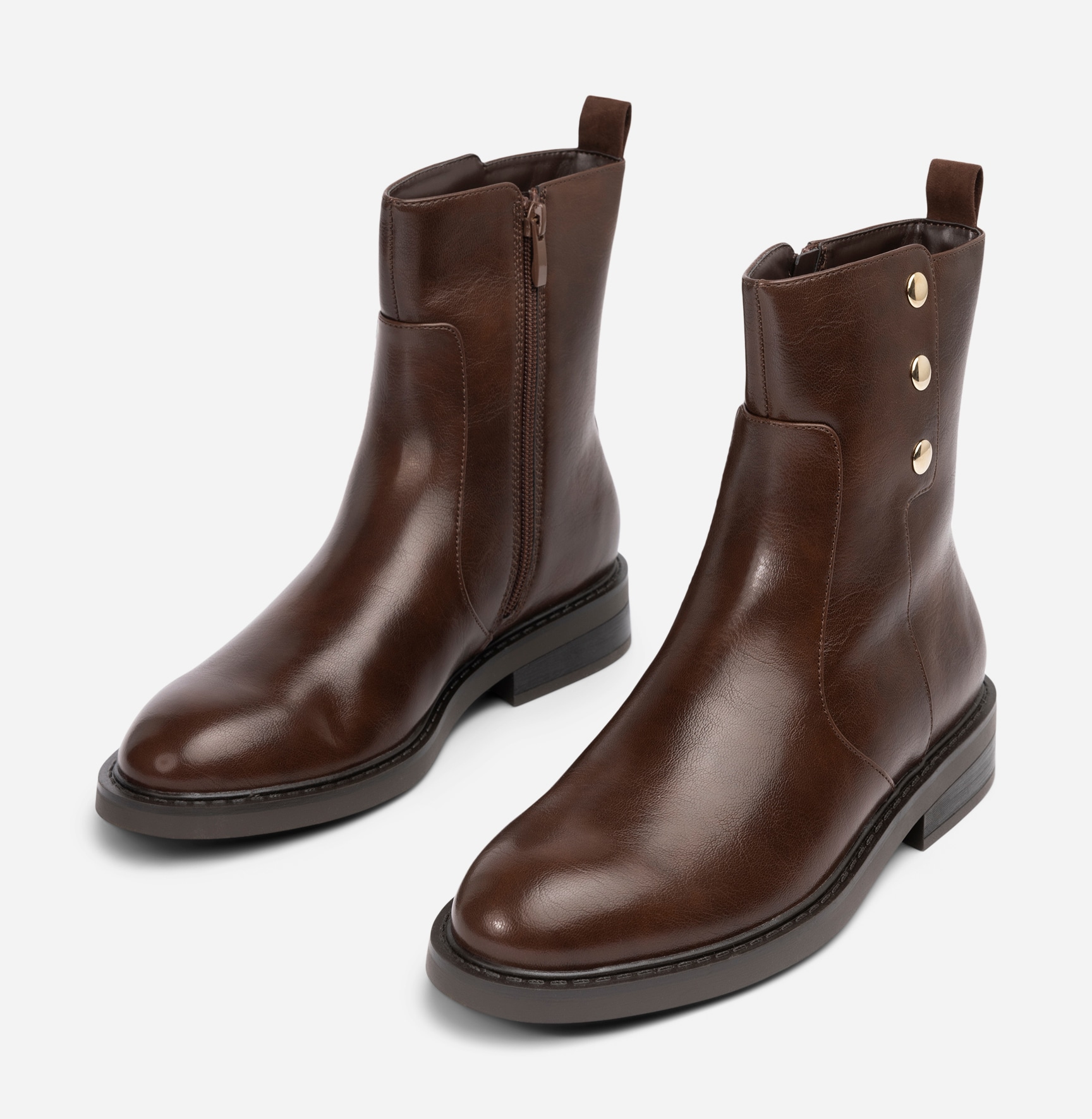 SO ALL, Boots med dragkedja Bruna