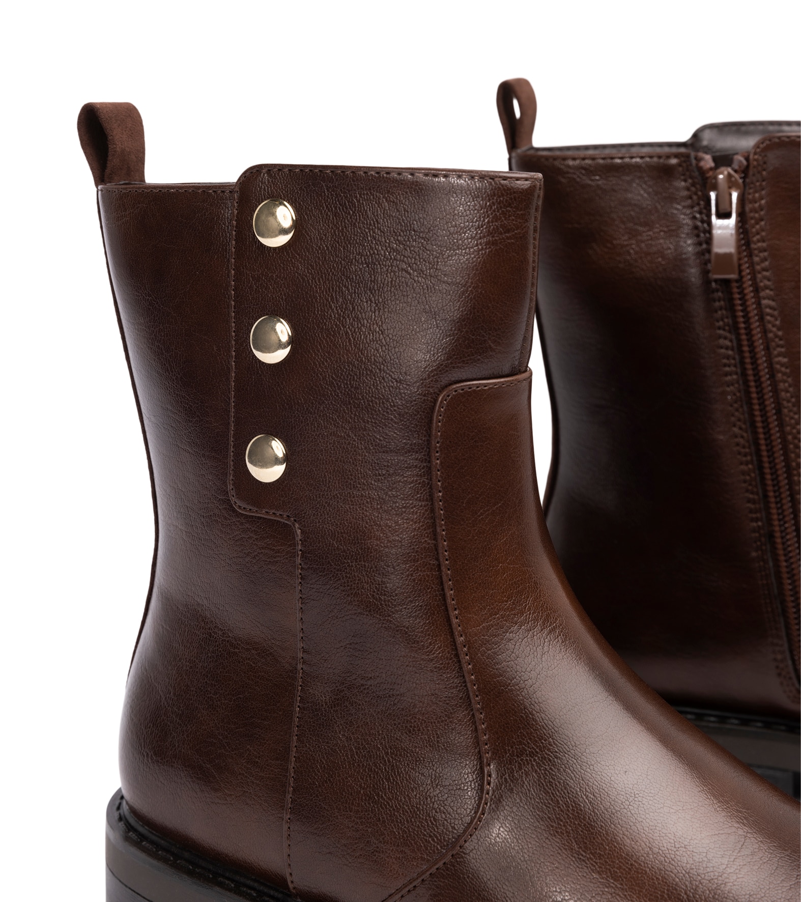 SO ALL, Boots med dragkedja Bruna