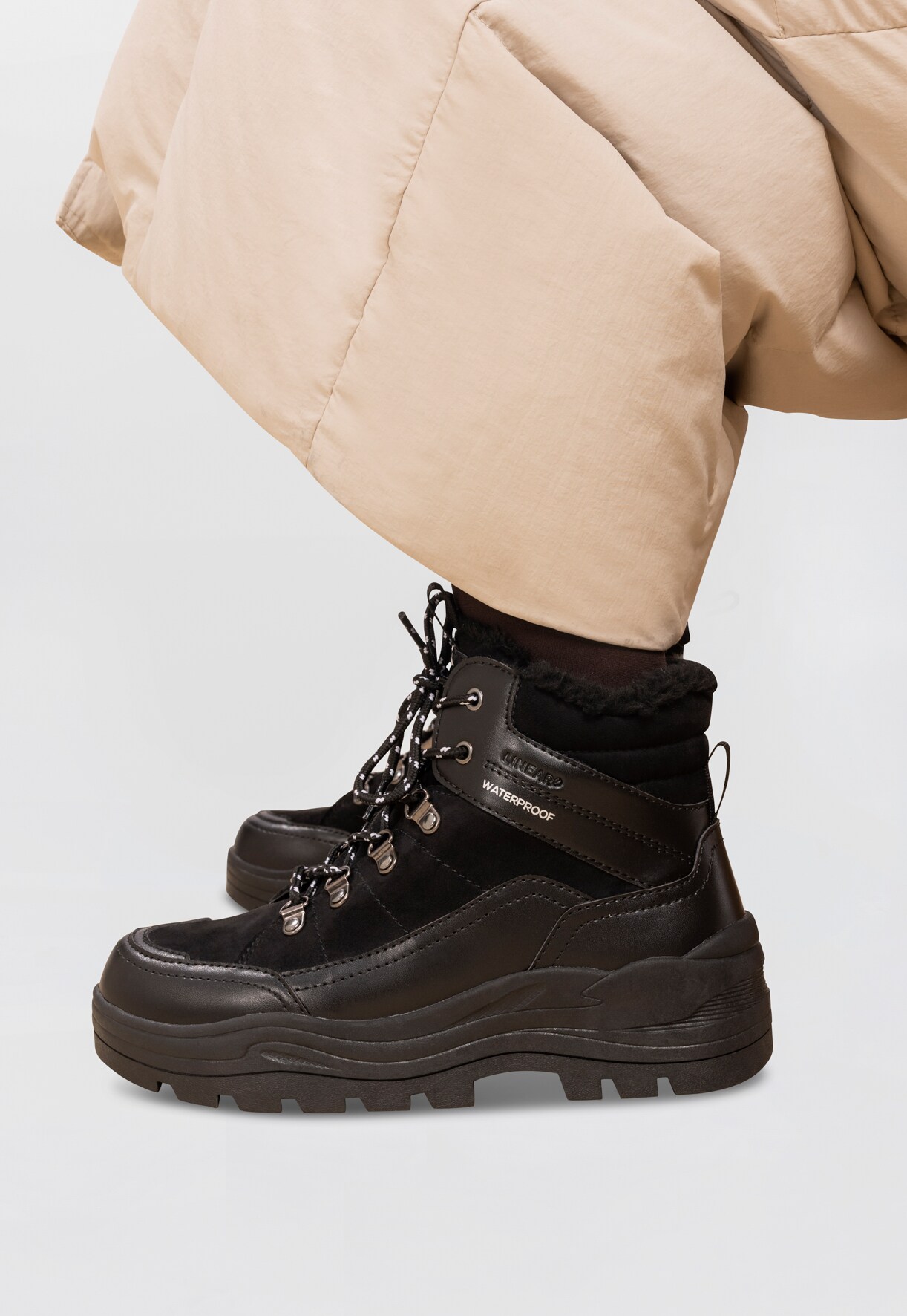 LINEAR, Varmfodrade kängor waterproof Svarta