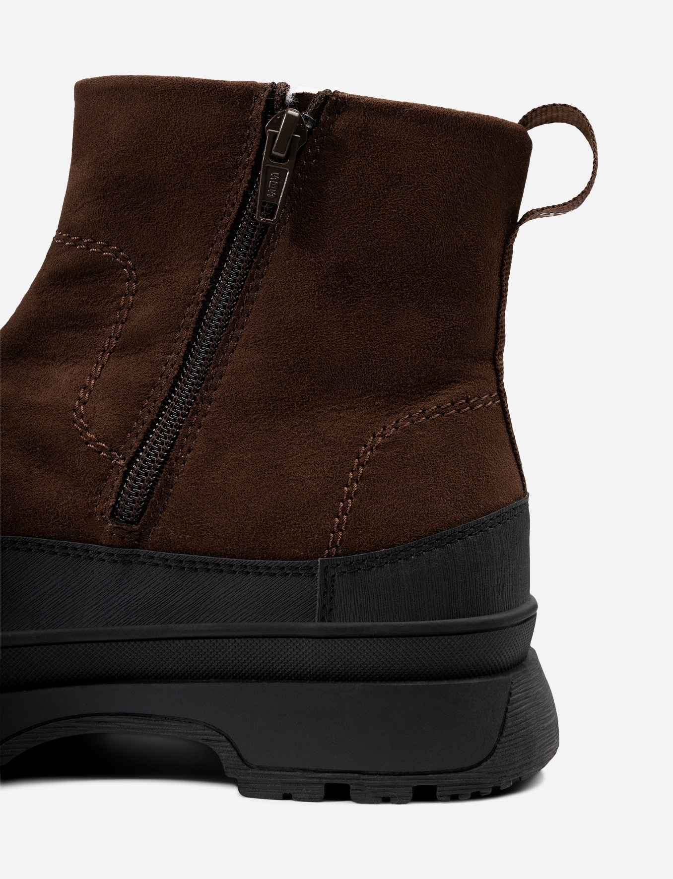 LINEAR, Varmfodrade boots med dragkedja Bruna