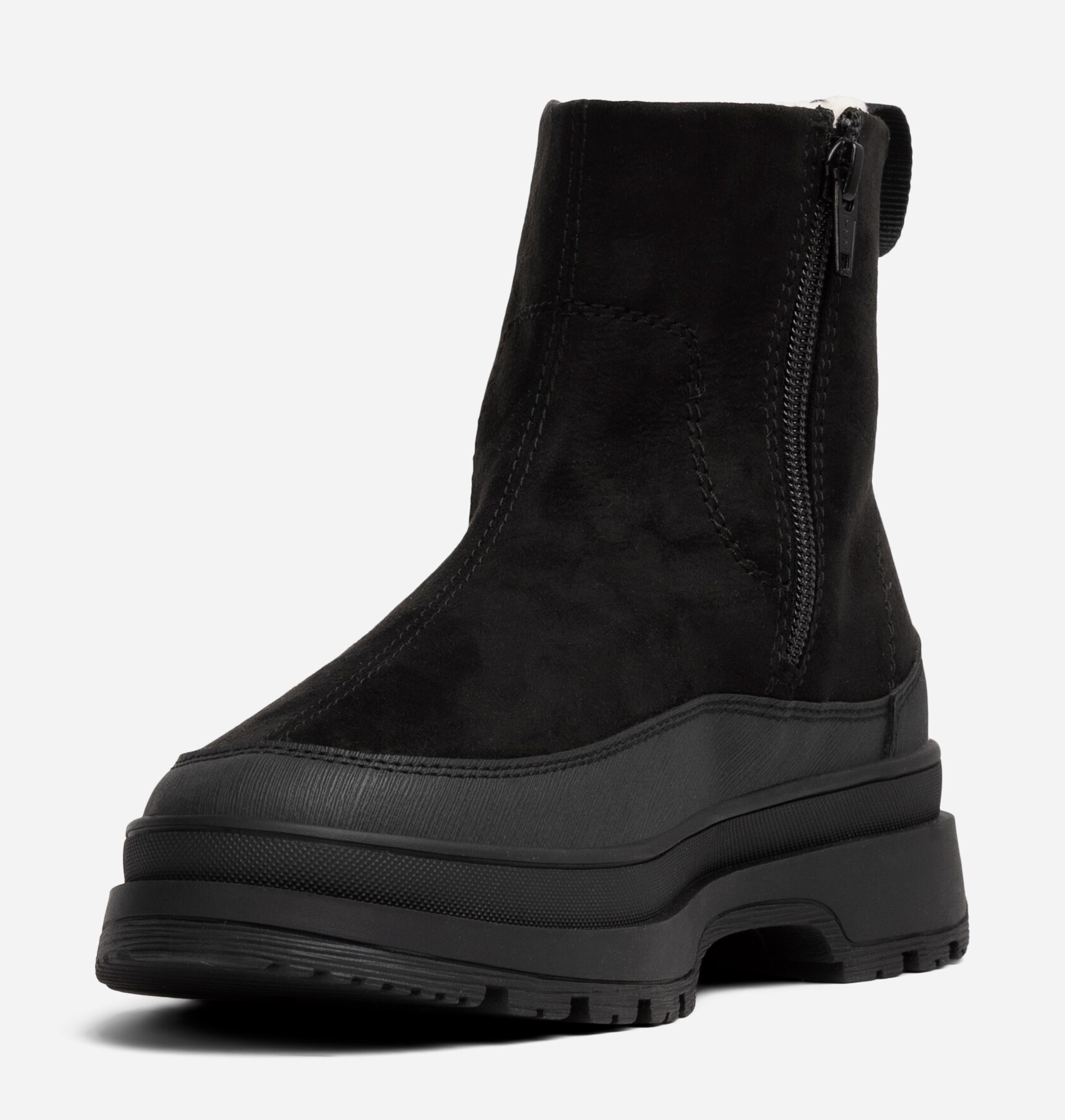 LINEAR, Varmfodrade boots med dragkedja Svarta