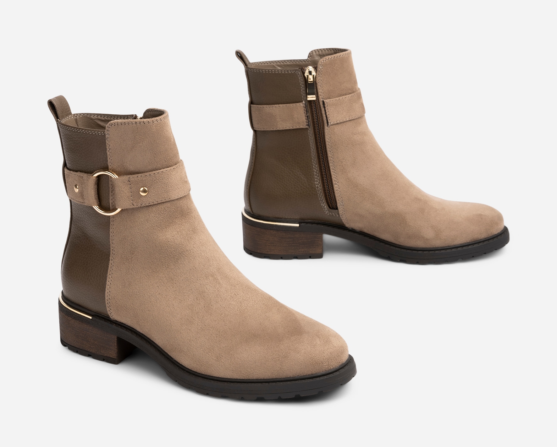 SO ALL, Boots med dragkedja Beigea