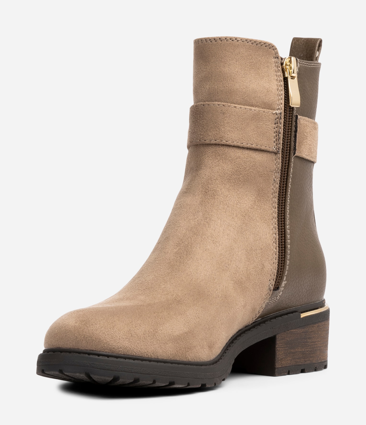 SO ALL, Boots med dragkedja Beigea