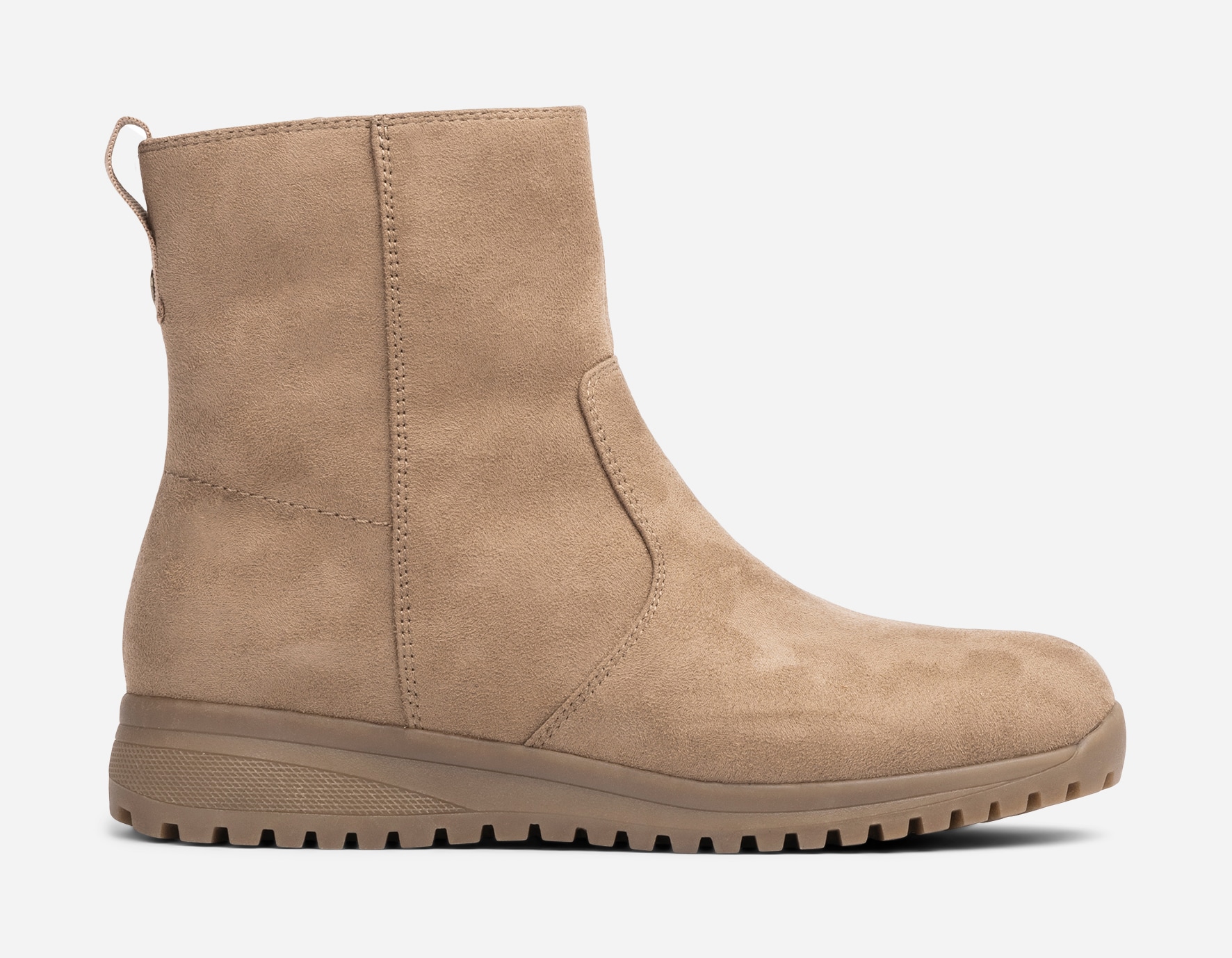 SO ALL, Varmfodrade boots med dragkedja Beigea