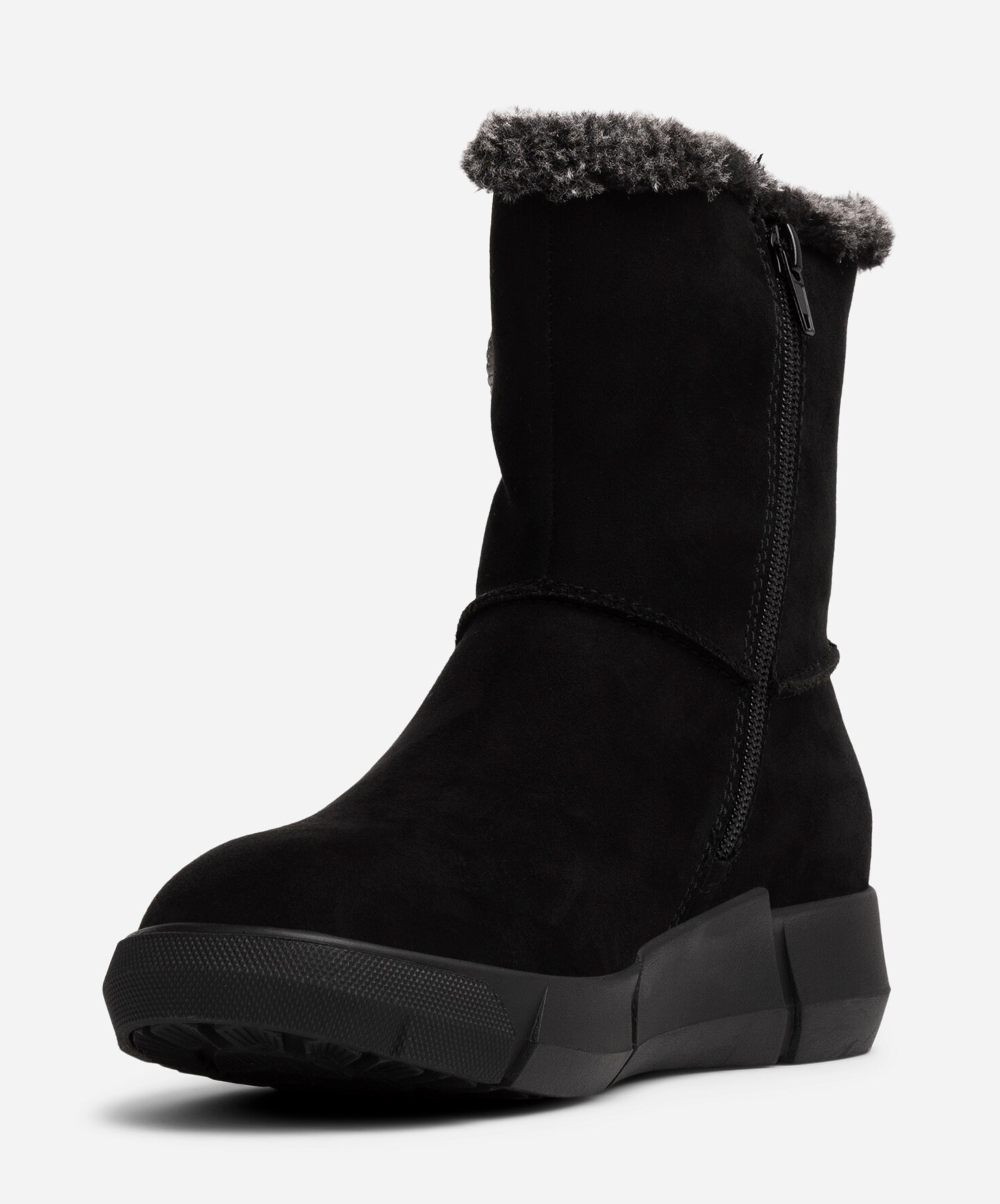 SO ALL, Varmfodrade boots med dragkedja Svarta