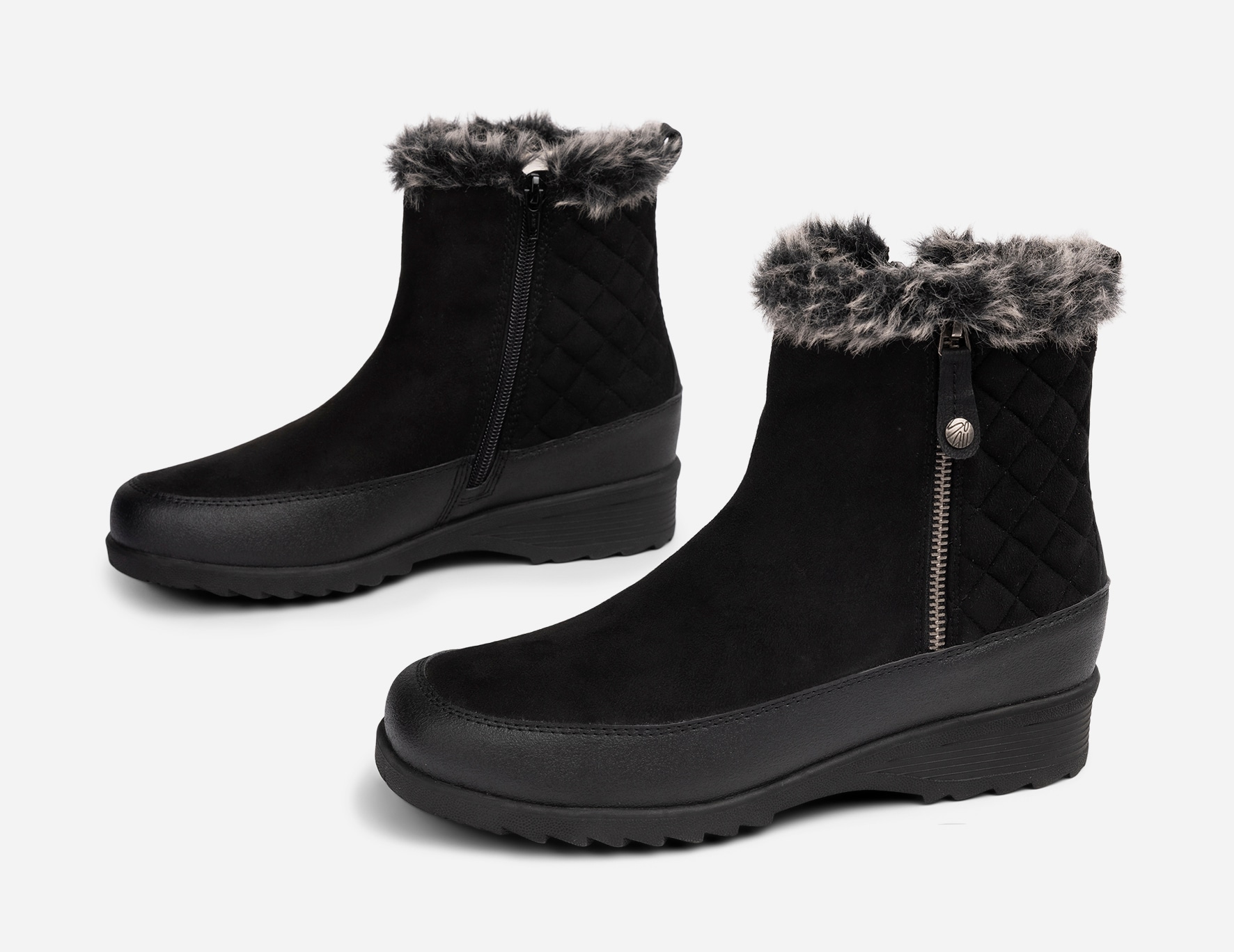 SO ALL, Varmfodrade boots med inbyggd brodd Svarta