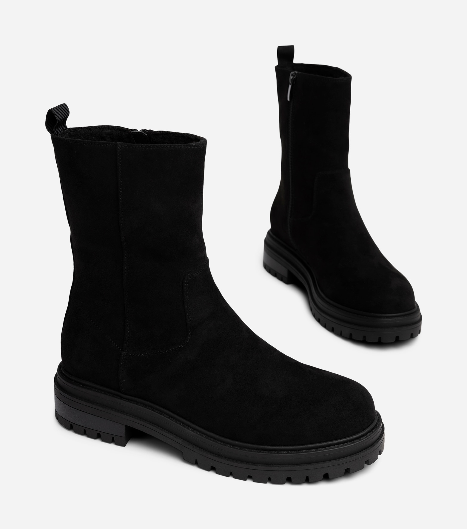 SO ALL, Varmfodrade boots med dragkedja Svarta