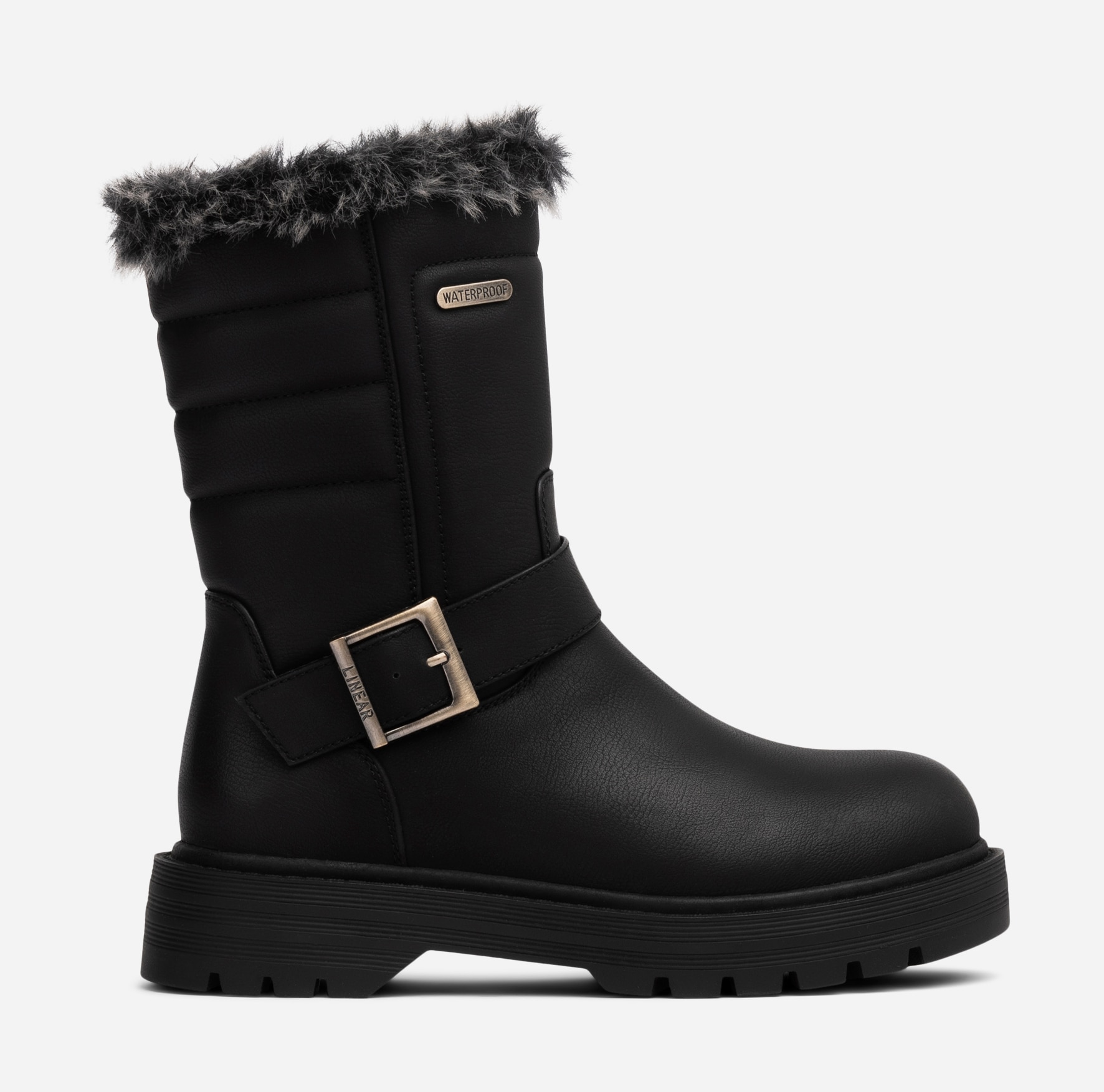 LINEAR, Varmfodrade bikerboots Svarta
