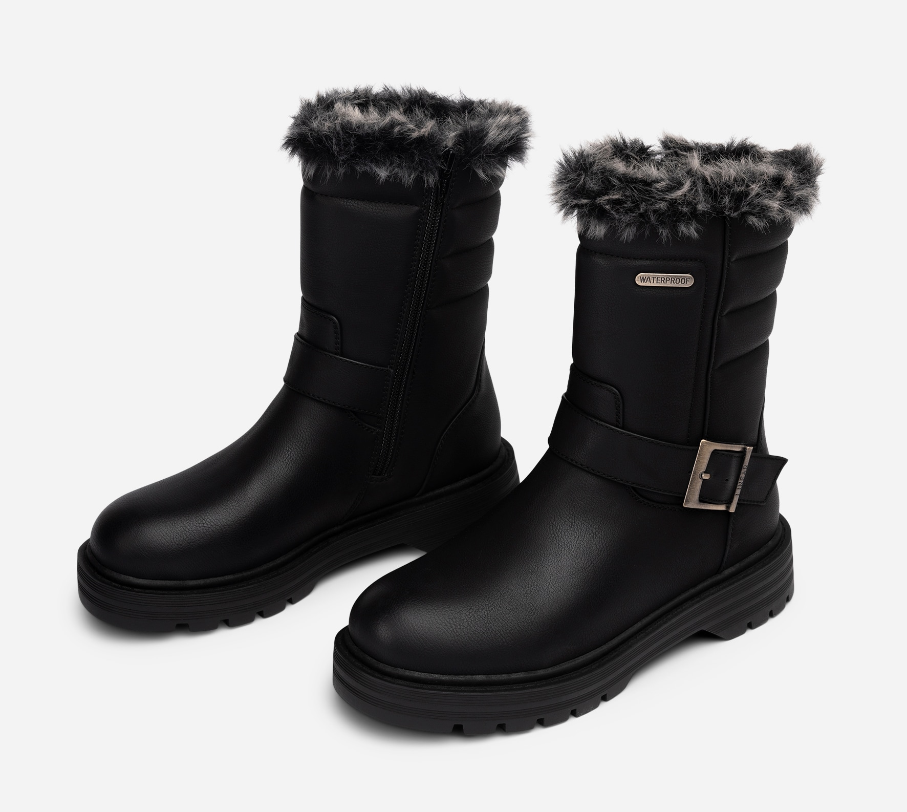LINEAR, Varmfodrade bikerboots Svarta