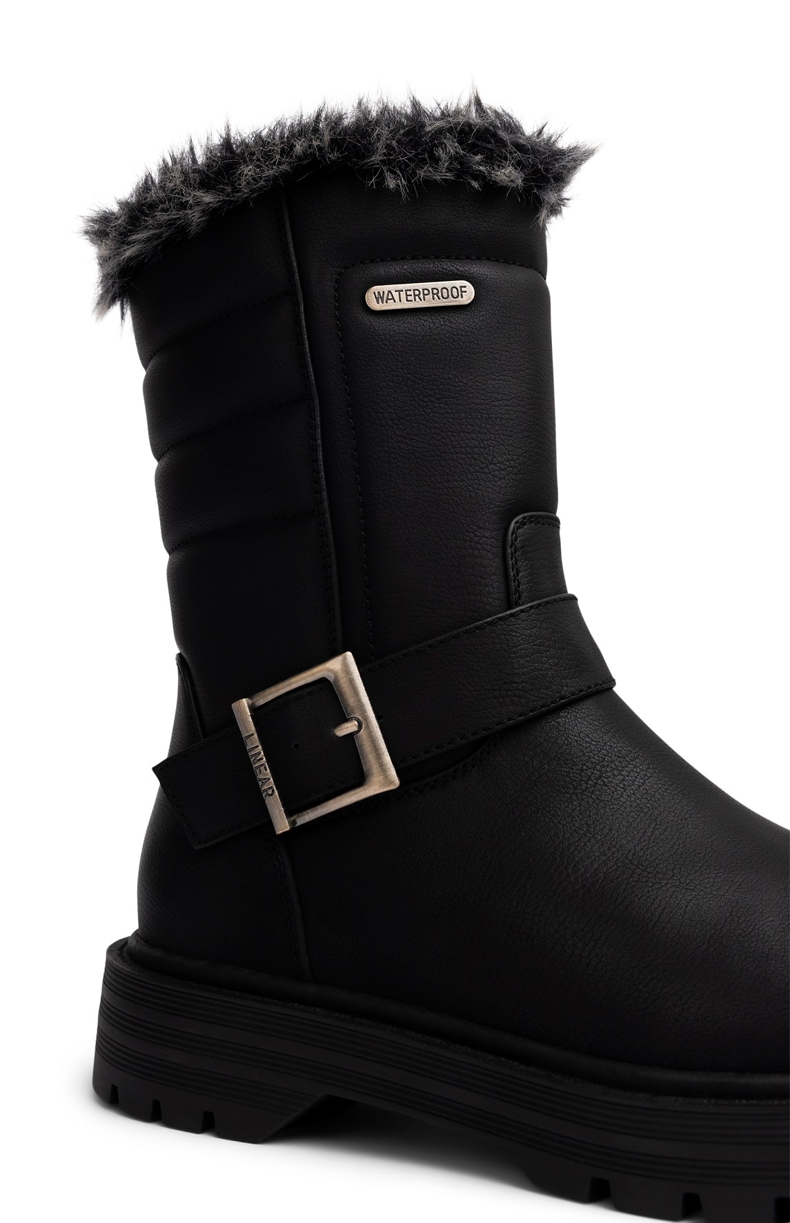 LINEAR, Varmfodrade bikerboots Svarta