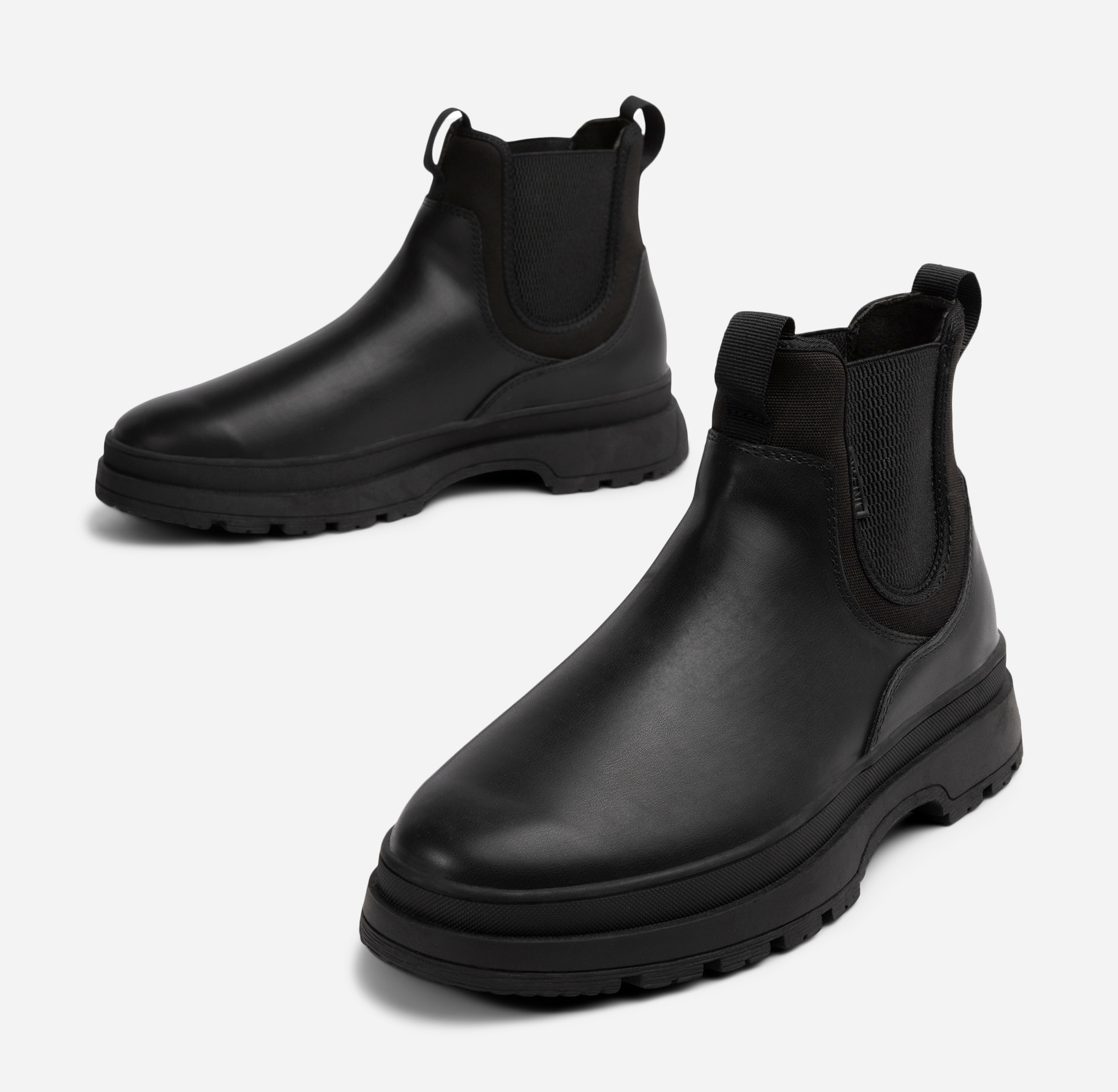 LINEAR, Fleecefodrade chelseaboots Svarta